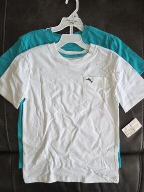 NWT 2-Pack Boys Short Sleeve Tees - White & Teal